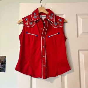 Vintage embroidered Western-style vest